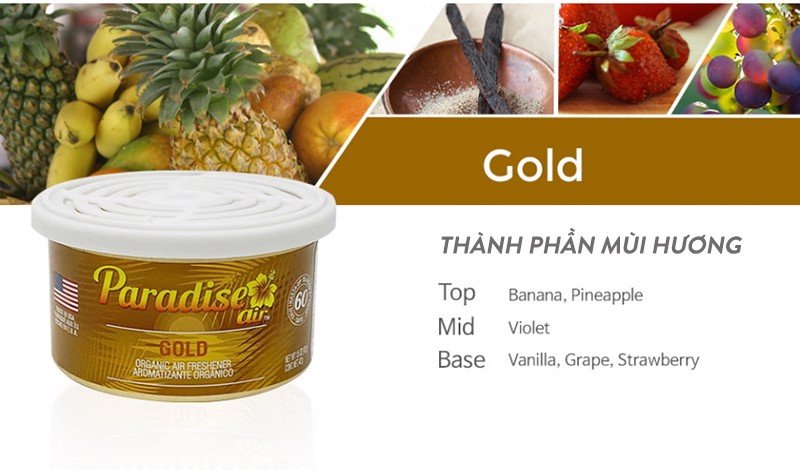 Sáp thơm ô tô Paradise Gold - USA