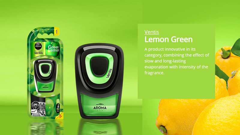 Nước hoa ô tô kẹp cửa gió Chanh xanh Aroma Lemon Green từ Pháp