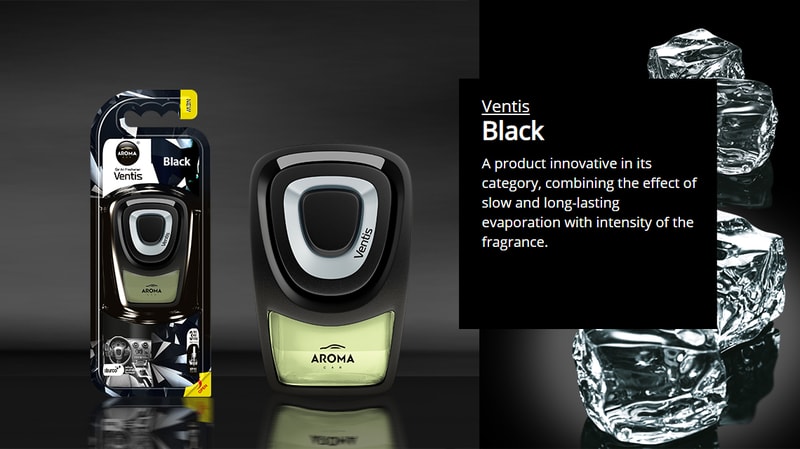 Nước hoa ô tô kẹp cửa gió Aroma Ventis Black