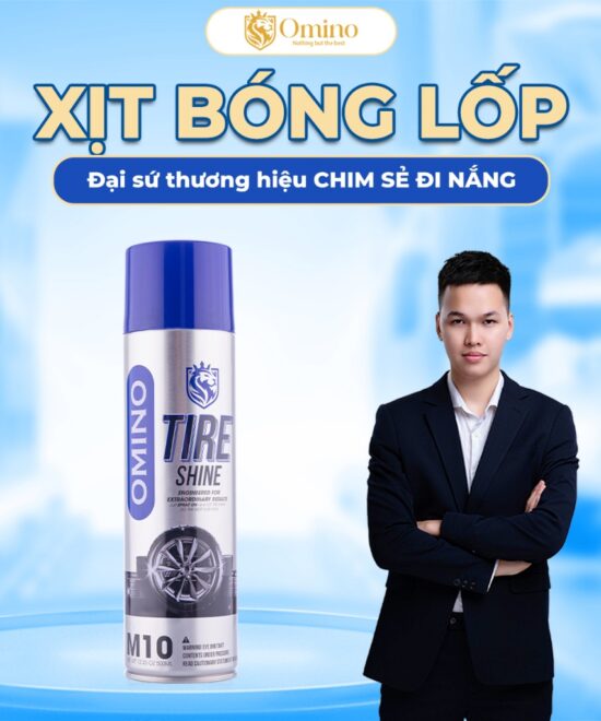 Xịt Dưỡng Bóng Vỏ Lốp Ô Tô OMINO M10 500ml, Phục Hồi Lốp Xe, Nhựa Đen