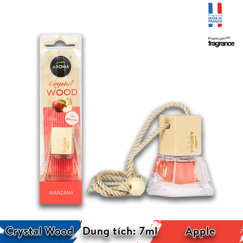 Tinh dầu treo xe ô tô Aroma Crystal Wood - Apple - Pháp
