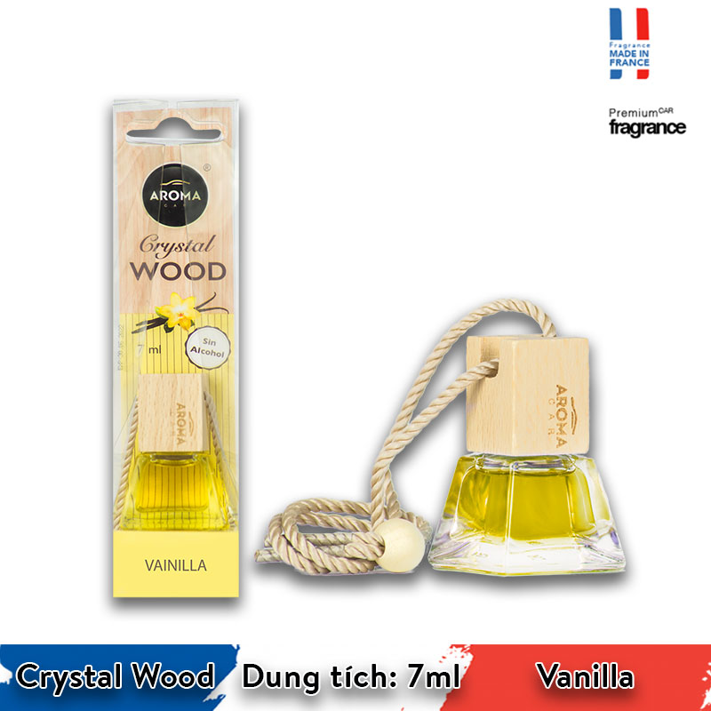 Tinh dầu treo xe ô tô Aroma Crystal Wood Vanilla - Pháp 