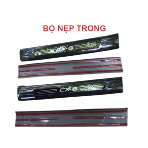 Ốp Bậc Cửa, Nẹp Bước Chân Trong Ngoài Mazda CX8 Vân Carbon